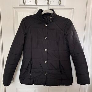 Calvin Klein Black Button Puffer Jacket Size Small